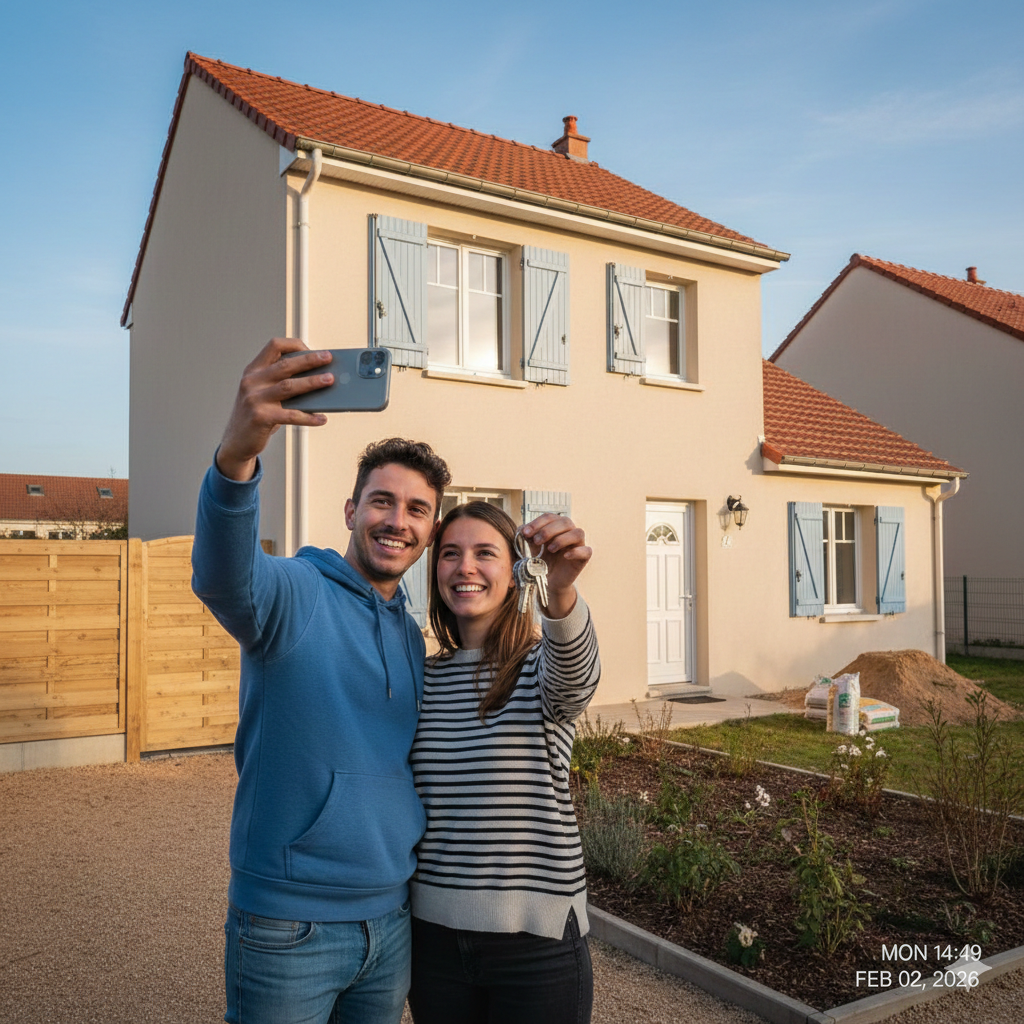 Couple heureux avec leurs clés